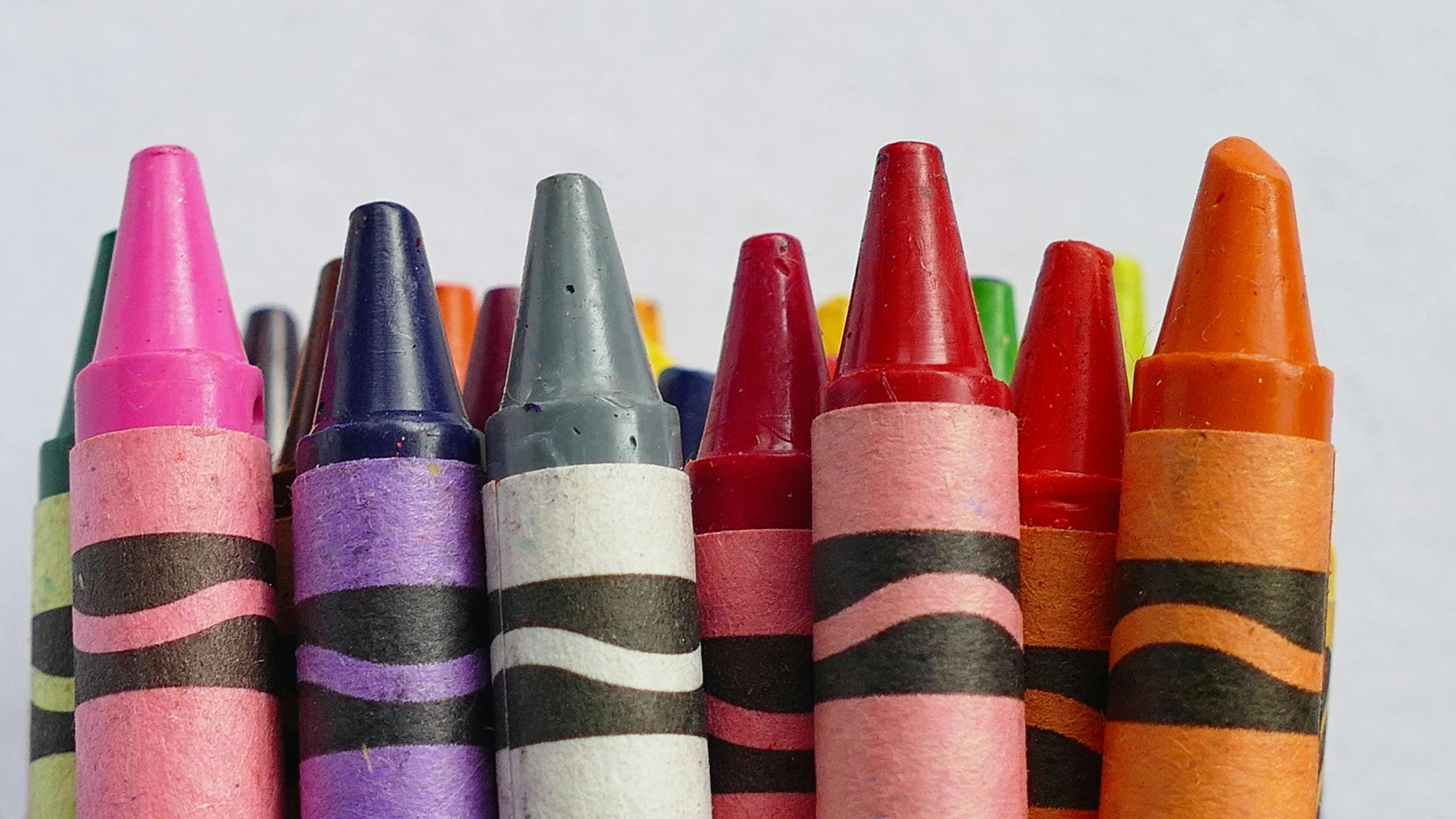 Close-up photo of a crayon stain