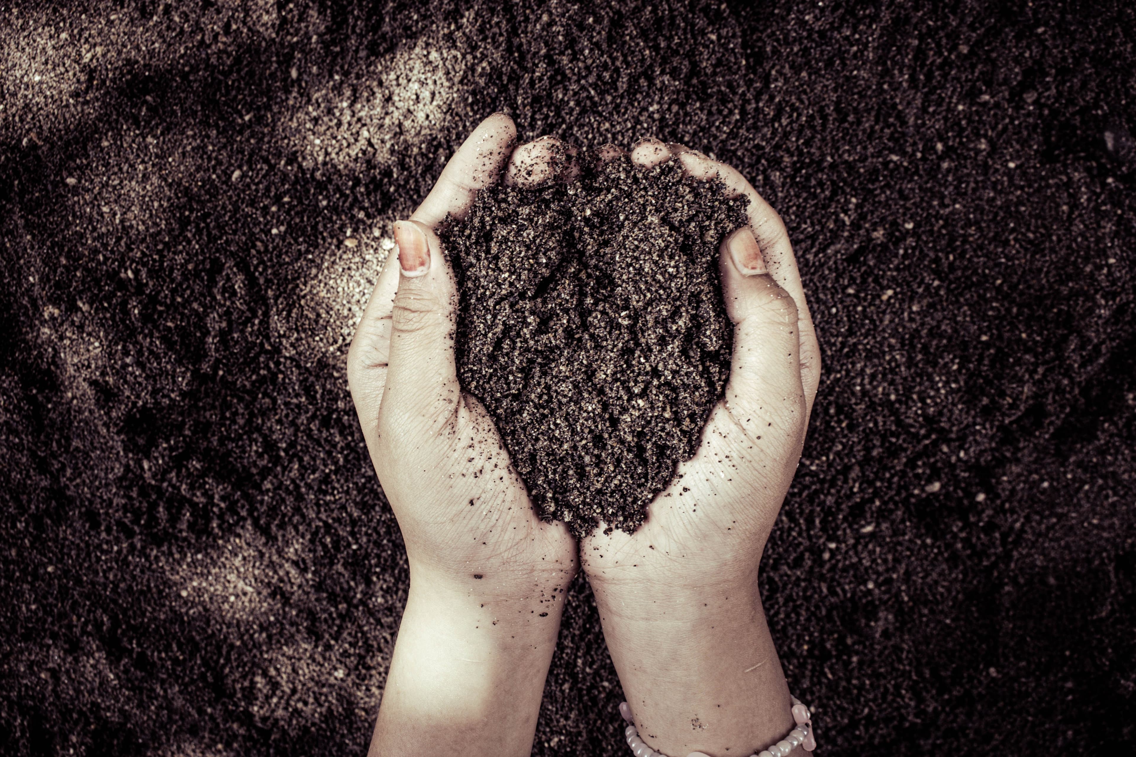 Close-up photo of a dirt stain